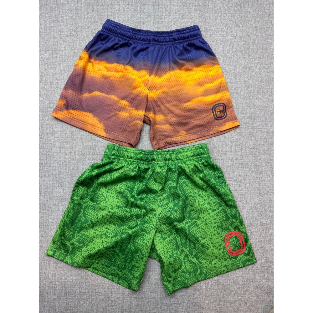 Overtime Youth Large Mesh Athletic Basketball Shorts Lot Sunset Clouds Snakeskin